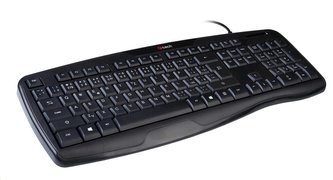C-TECH Klávesnice KB-107 USB, ERGO,  černá, CZ/SK