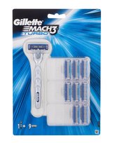 Gillette Mach3 holicí strojek s jednou hlavicí Mach3 Turbo 1 ks + náhradní hlavice Mach3 Turbo 8 ks