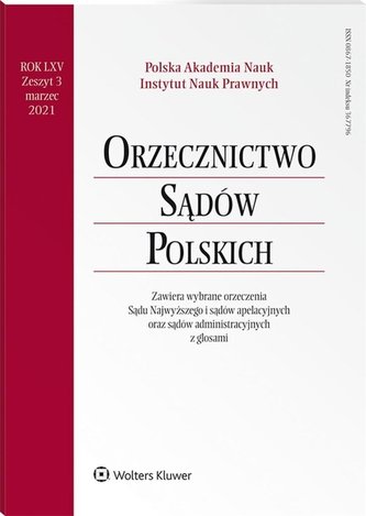 Orzecznictwo Sądów Polskich 3/2021