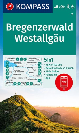 KOMPASS Wanderkarte Bregenzerwald, Westallgäu 1:50 000