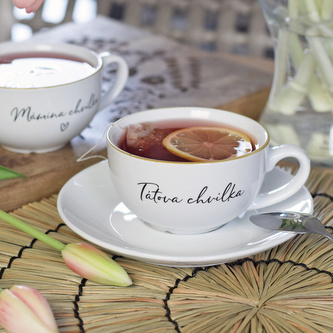 HOUSEDECOR Šálek s podšálkem - Tátova chvilka