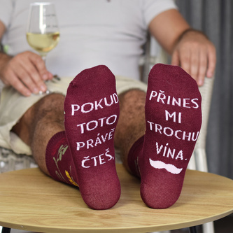 HOUSEDECOR Ponožky pro pány - Přines mi trochu vína.