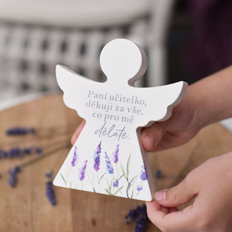 HOUSEDECOR Andílek s levandulí - Paní učitelko, děkuji...