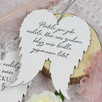 HOUSEDECOR Dřevěná křídla Přátelé jsou jako andělé