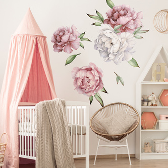 HOUSEDECOR Samolepka na zeď - Pivoňky