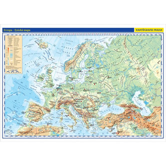 Evropa - školní fyzická nástěnná mapa, 136x96 cm/1:5 mil. Evropa - školní fyzická nástěnná mapa, 136x96 cm/1:5 mil.