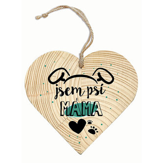 Bohemia Gifts Dekorační dřevěné srdce 12 cm – psí máma