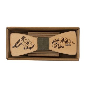 Bohemia Gifts Dřevěný motýlek pro muže - hory volají