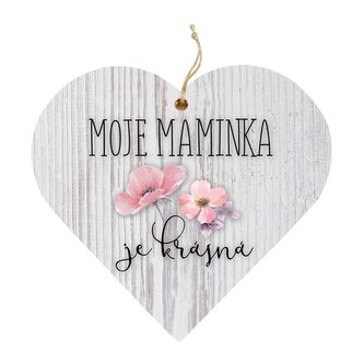 Bohemia Gifts Dekorační dřevěné srdce 13 cm - moje maminka