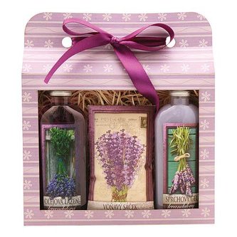 Bohemia Gifts Kosmetická sada levandule – gel 100ml, lázeň 100ml a vonná karta Bohemia Gifts Kosmetická sada levandule – gel 100ml, lázeň 100ml a vonná karta