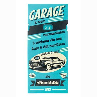 Bohemia Gifts Mléčná čokoláda k narozeninám 100 g - garage Bohemia Gifts Mléčná čokoláda k narozeninám 100 g - garage