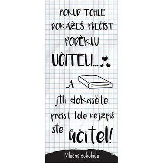 Bohemia Gifts Dárková mléčná čokoláda 100 g - poděkuj učiteli