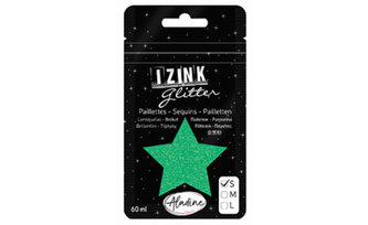 Třpytky IZINK Glitter velikost S - pastelová zelená, 60 ml