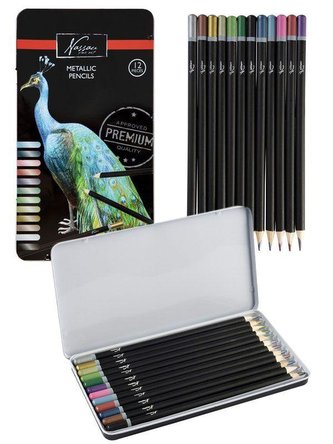 Pastelky metalické 12 ks v plechové krabičce Pastelky metalické 12 ks v plechové krabičce