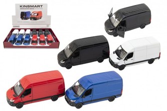 Auto/dodávka Kinsmart Mercedes-Benz Sprinter 1:48 kov/plast 12,5cm na zpětné nat. (1 ks)