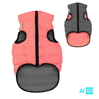 Airy Vest bunda pro psy korálová/šedá L 65