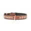 Obojek kožený Soft s cvočky - hnědý (30-39cm/2cm)