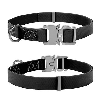 Obojek voděodolný Waudog Collartex Fastex černý (24-40cm/2,0cm)