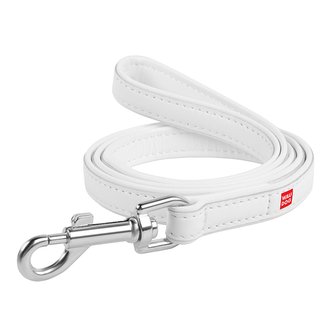 Vodítko kožené Waudog bílé (122cm/1,8cm)