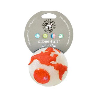 Orbee-Tuff® Ball Zeměkoule fosfor/oranžová M 7cm
