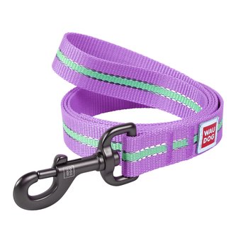 Vodítko nylonové Waudog Glow fialové (122cm/2,5cm)