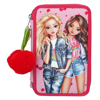 Penál s výbavou Top Model Candy a Talita, třípatrový, růžový