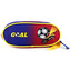 Školní penál Goal elipsovitý, modro-červený