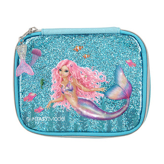 Kosmetická taška Fantasy Model Mořská panna, tyrkysová s glitry