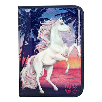 Penál s výbavou Miss Melody Miss Melody, tmavě modrý s glitry