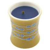 Svíčka keramická oválná váza WoodWick Džínovina, 142 g