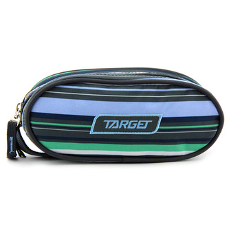 Školní penál Target Jednoduchý, zeleno-modro-šedé pruhy