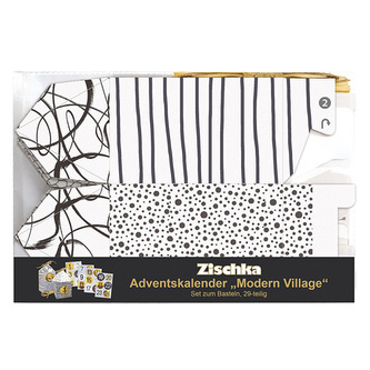 Set Adventní kalendář Zischka 29-dílný, černo-zlato-bílý