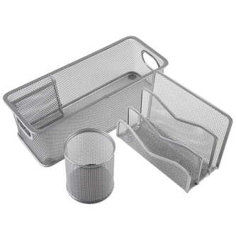 Kancelářský set Idena kovový, stříbrný