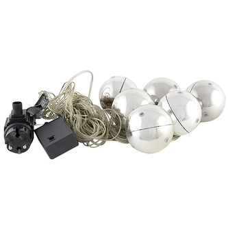 Vánoční ozdoby Europalms stříbrné, 6 ks, s LED