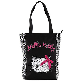 Nákupní taška Hello Kitty černo-bílá