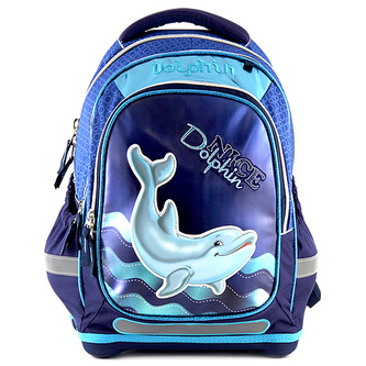 Školní batoh Target 3D Dolphin, barva modrá