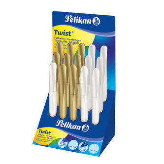 Plnící pera Pelikan 15 ks, typ hrotu M a 0,3 mm, pro leváky i praváky, barva per