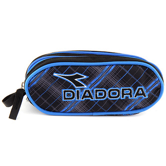 Školní penál Diadora elipsovitý, černo-modrý Školní penál Diadora elipsovitý, černo-modrý