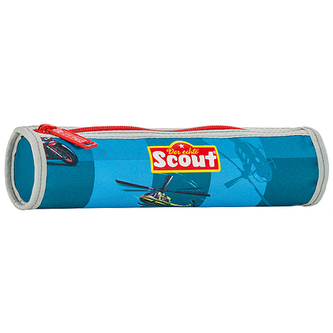 Školní penál Scout kulatý, motiv vrtulník, Basic