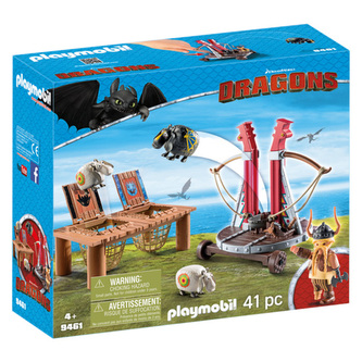 Tlamoun Sopťák s prakem na ovce Playmobil Jak vycvičit draka, 41 dílků