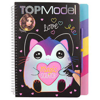 Škrabací sešit Top Model S duhovým podkladem, včetně škrabátka