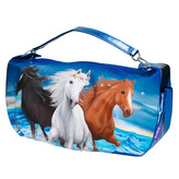 Kabelka přes rameno Miss Melody Modrá, 3 koně