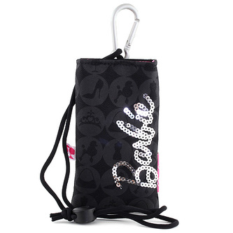 Pouzdro na mobil Barbie černá se stříbrným nápisem Barbie