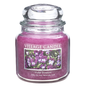 Svíčka ve skleněné dóze Village Candle Fialka, 454 g