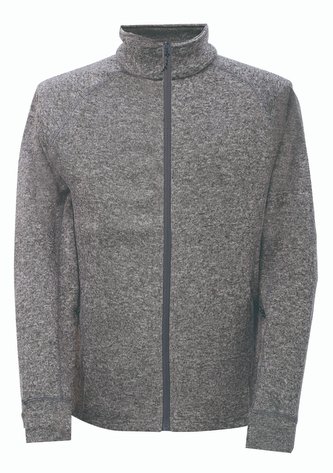 NOSSEN - pánská celorozepínací flatfleece mikina bez kapuce - Dk grey - 3XL