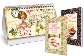 Kalendář 2022 - Nedělní recepty naší babičky + Tajné recepty na muffiny + Tajné návštěvní recepty