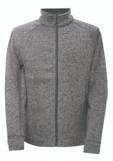 NOSSEN - pánská celorozepínací flatfleece mikina bez kapuce - Dk grey - L