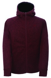 MOSSEN - pánská celorozepínací flatfleece mikina s kapucí - Wine red - XL