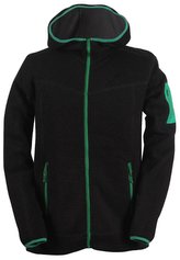HEDEN -pánský svetr s kapucí a zipem (flatfleece) - černý - 3XL