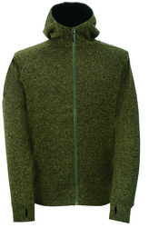 MOSSEN - pánská celorozepínací flatfleece mikina s kapucí - Olive - L